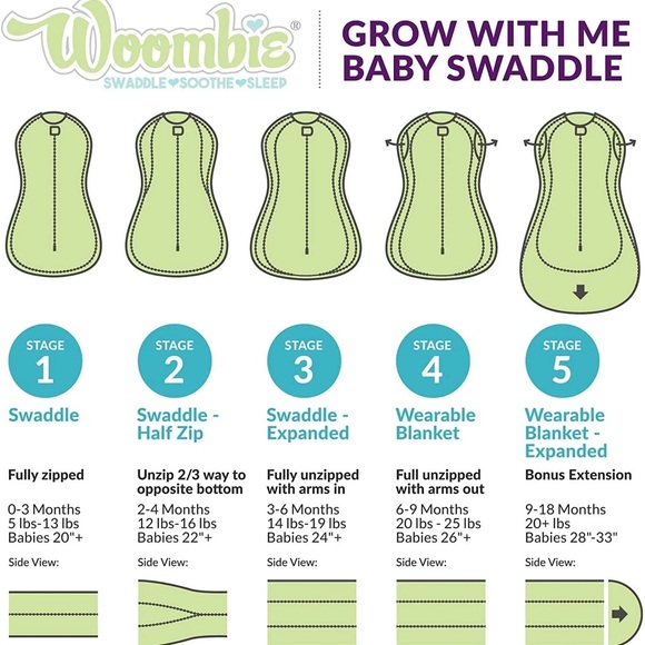 Woombie grow with me sleep sack/ swaddle - Picture 5 of 5